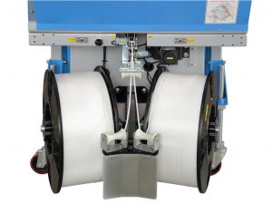 Páskovací stroj na páskování kartonu - dvojitý odvíječ pásky