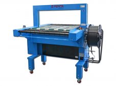 páskovací stroj TP-410PB s rozšířenou pracovní plochou opatřenou hnanými pásy a rámem o rozměru 1050 x 400 mm