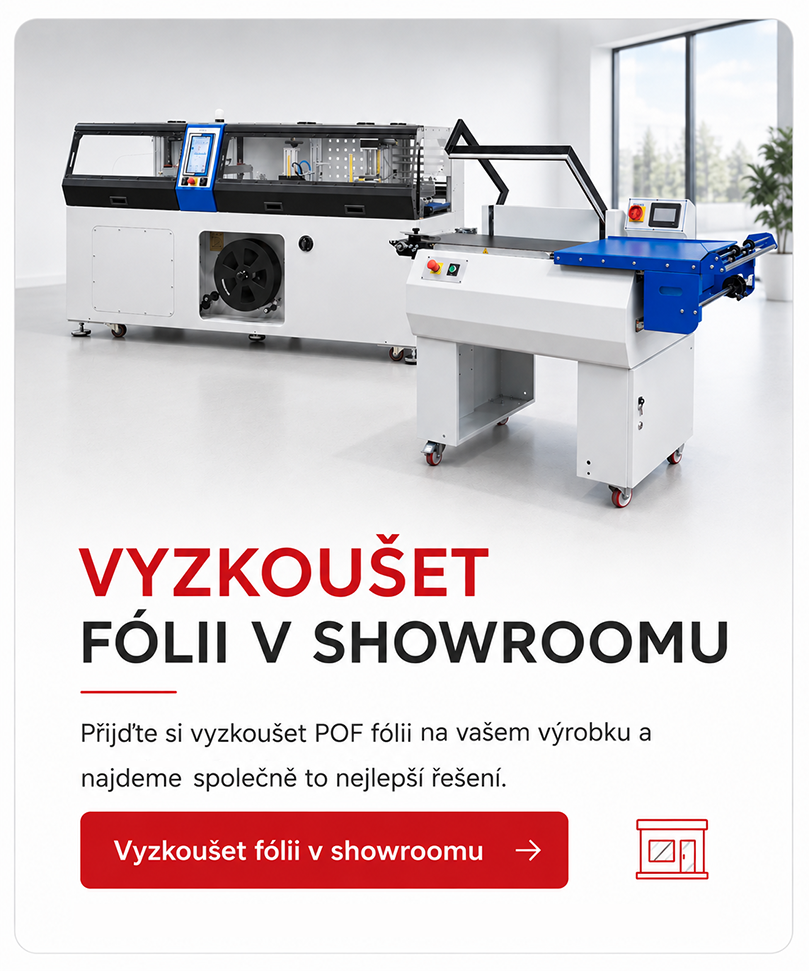 Polyolefinová POF fólie a balicí stroje v showroomu PENTA-servis – možnost vyzkoušení fólie